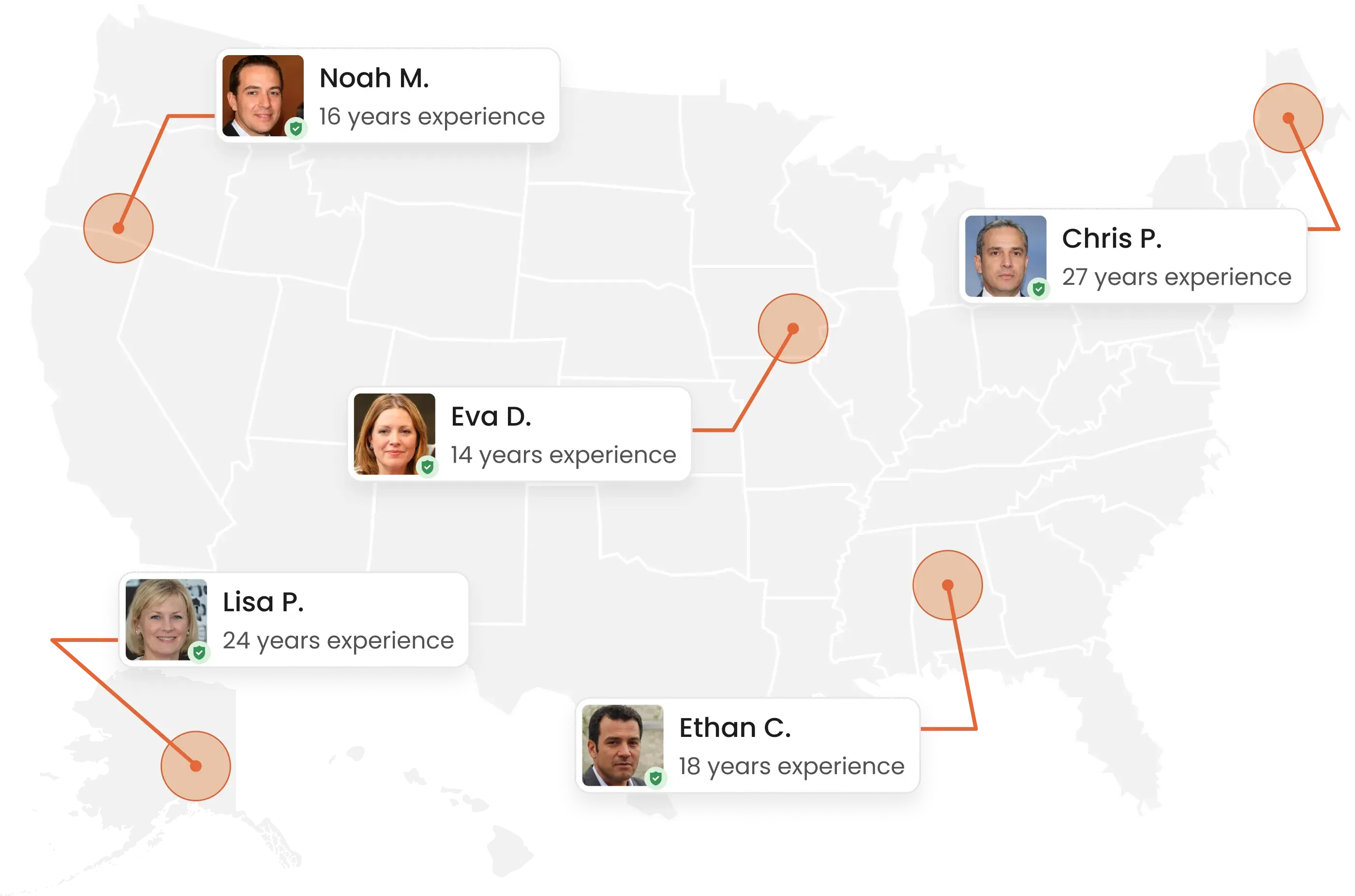 Map showing lawyer coverage